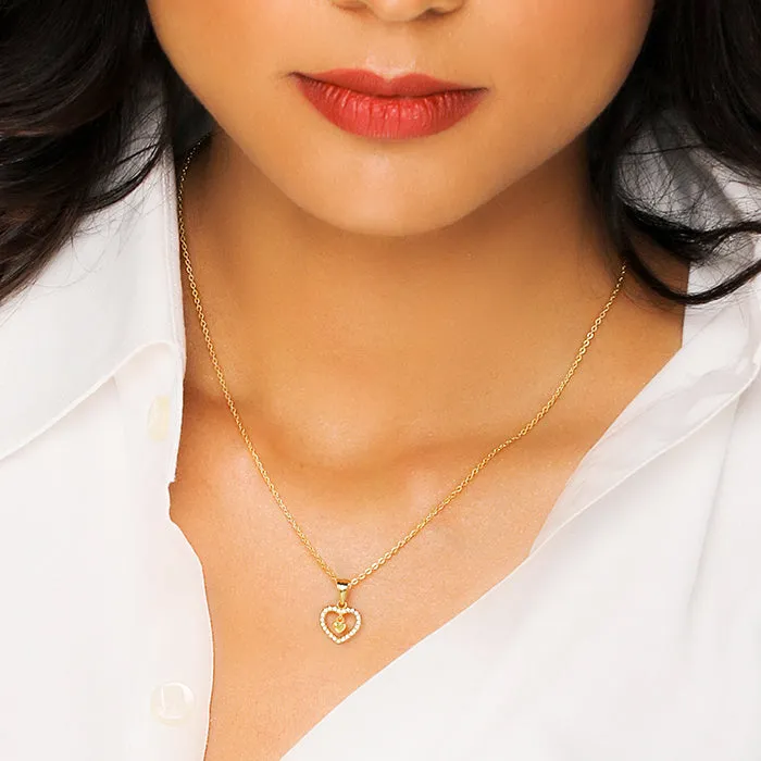 Golden Love Droplet Pendant With Link Chain Giva