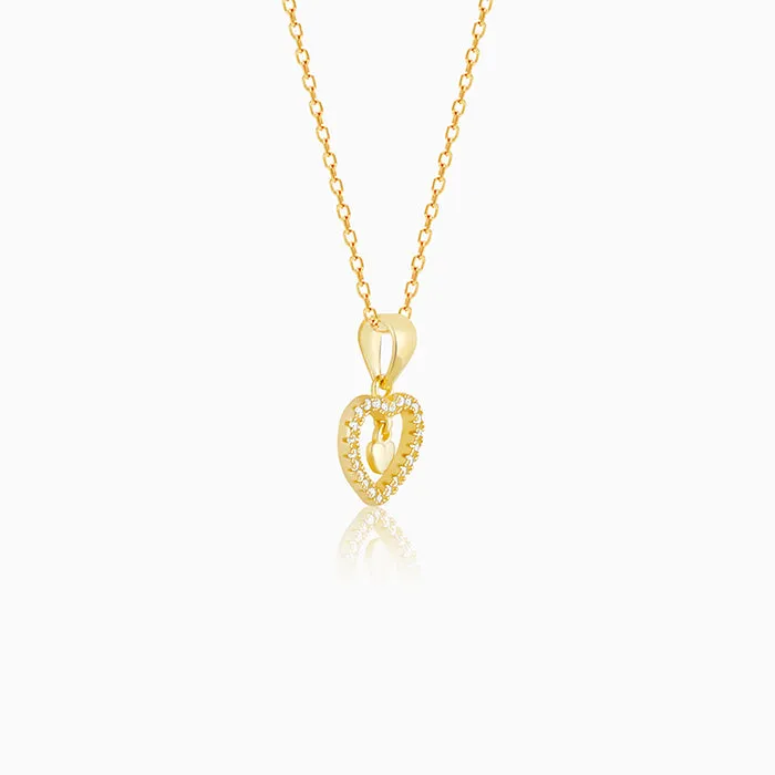 Golden Love Droplet Pendant With Link Chain Giva