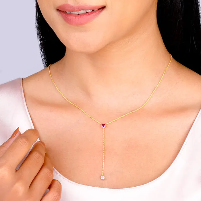 Golden Luminous Lariat Necklace Giva
