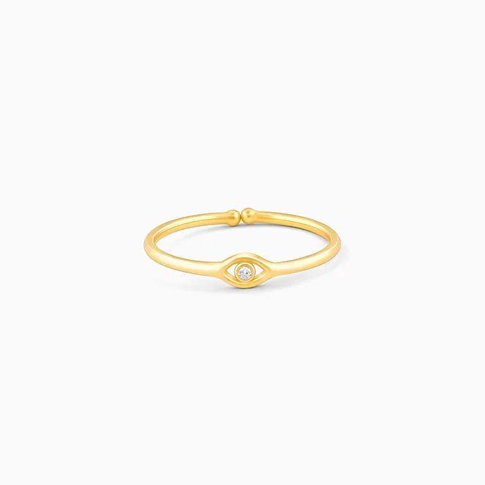 Golden Minimal Evil Eye Ring Giva