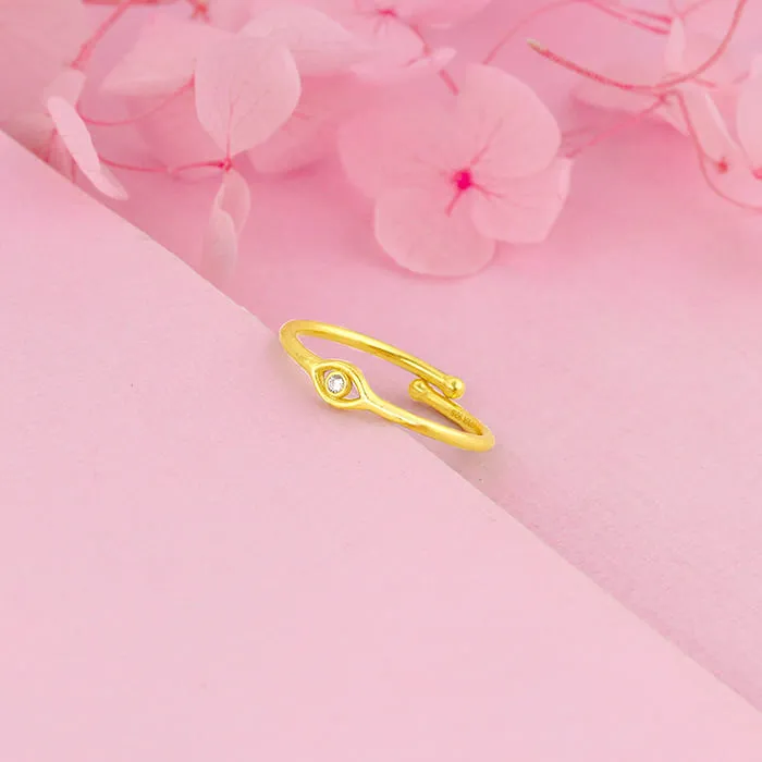 Golden Minimal Evil Eye Ring Giva