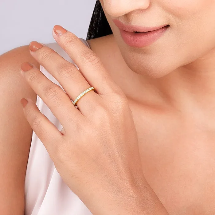 Golden Minimal Zirconia Ring Giva