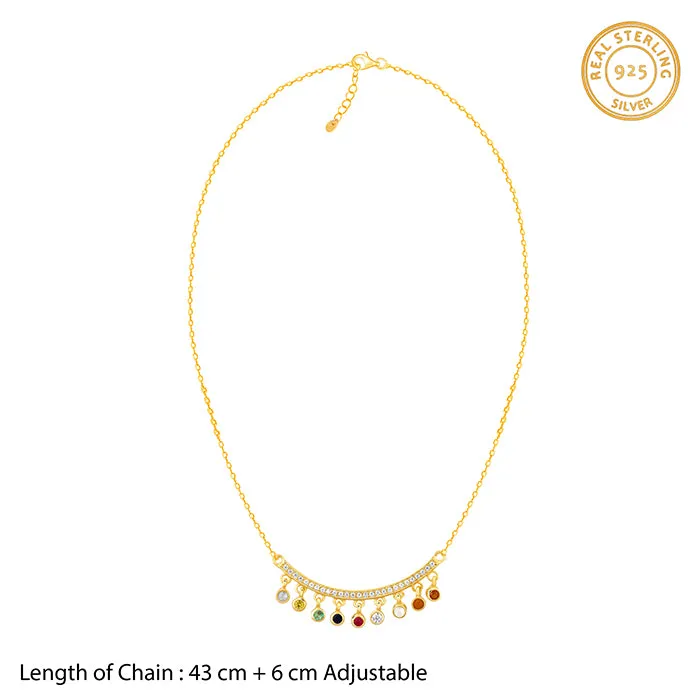 Golden Navratan Necklace Giva