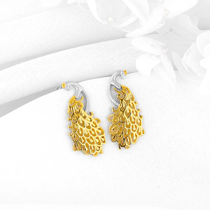Golden Peacock Earrings Giva