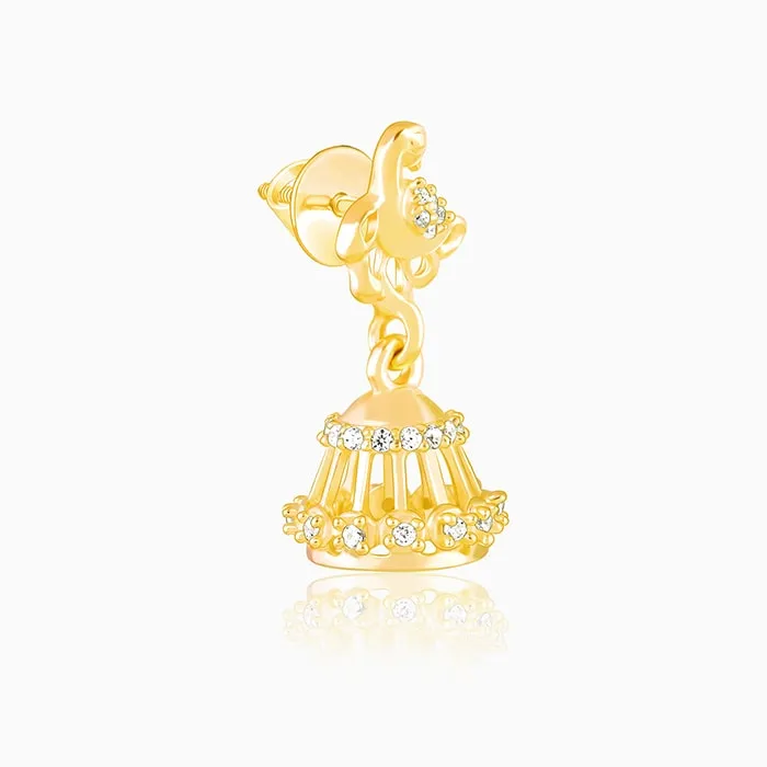 Golden Peacock Jhumki Earrings Giva