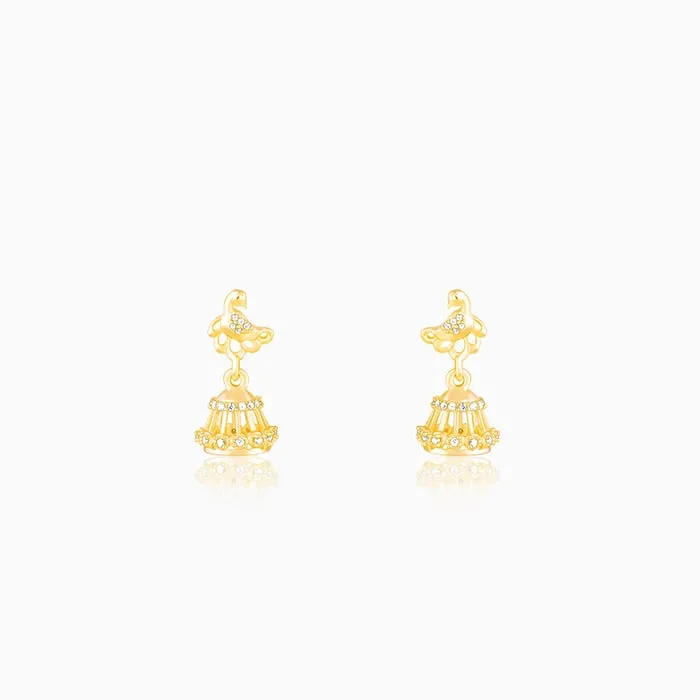 Golden Peacock Jhumki Earrings Giva