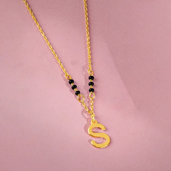 Golden Personalised Cherished Initial Mangalsutra Giva
