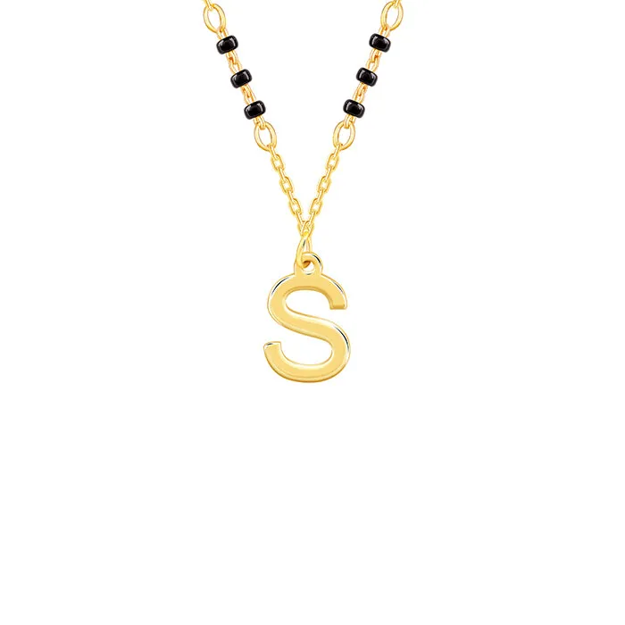 Golden Personalised Cherished Initial Mangalsutra Giva