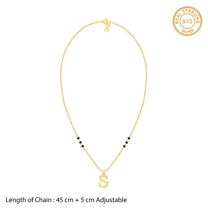 Golden Personalised Cherished Initial Mangalsutra Giva
