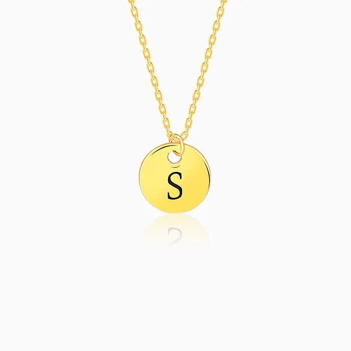 Golden Personalised Classic Initial Pendant with Link Chain Giva