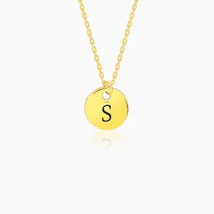 Golden Personalised Classic Initial Pendant with Link Chain Giva