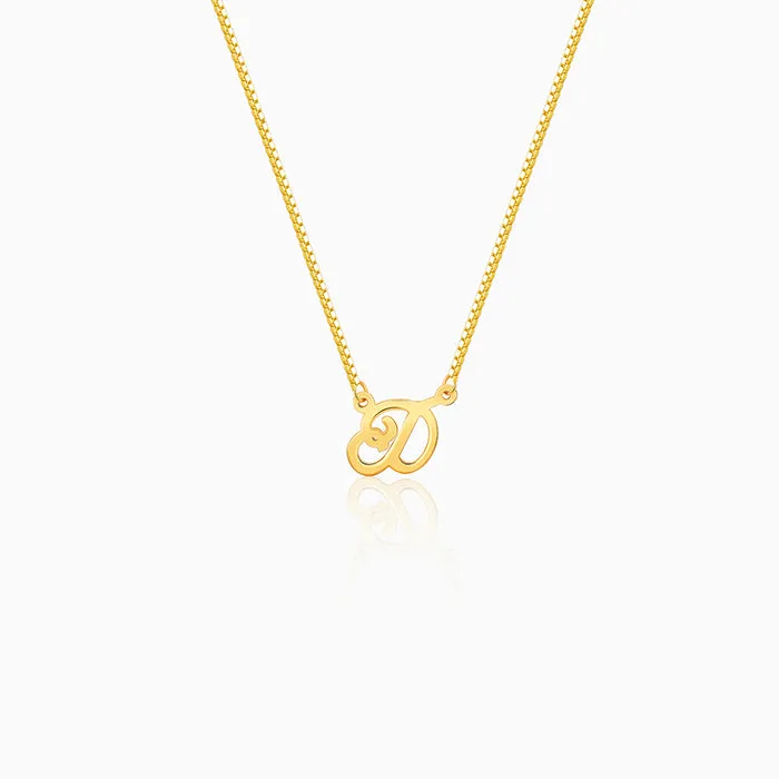 Golden Personalised Cursive Initial Necklace Giva