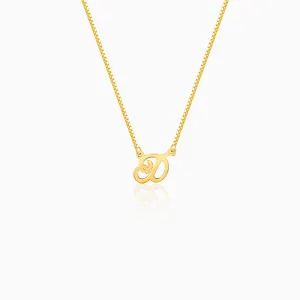 Golden Personalised Cursive Initial Necklace Giva