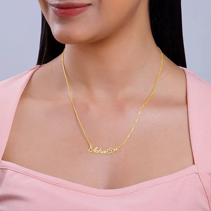 Golden Personalised Dual Heart Necklace Giva