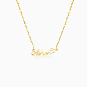 Golden Personalised Dual Heart Necklace Giva