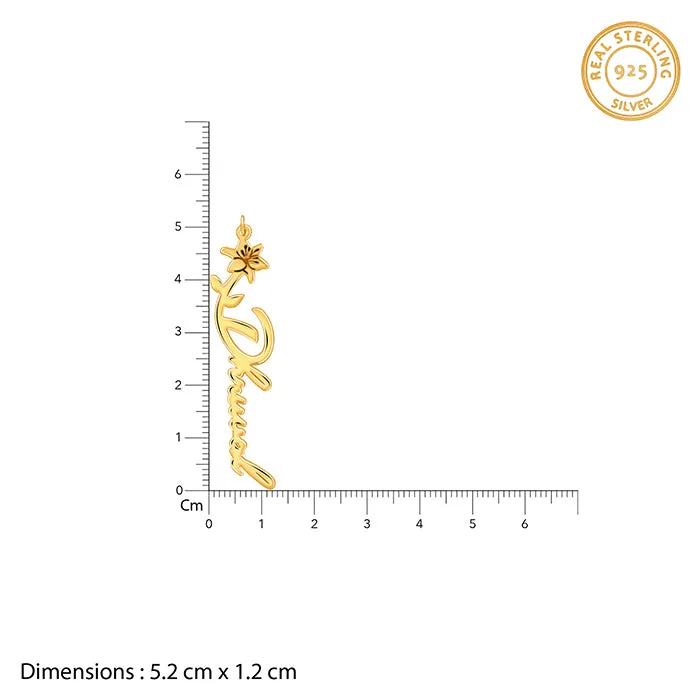 Golden Personalised Flower Name Pendant with Link Chain Giva