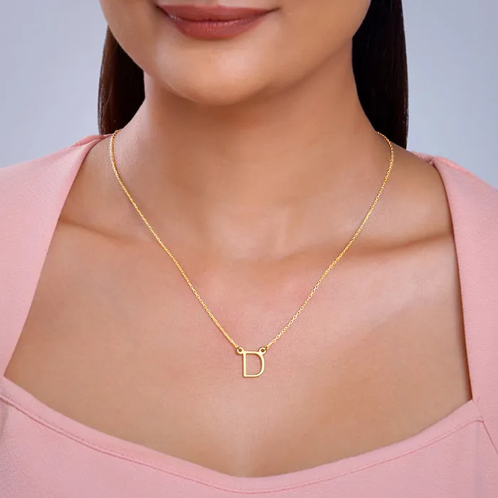 Golden Personalised Initial Necklace Giva