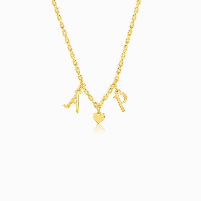 Golden Personalised Love Initials Necklace Giva