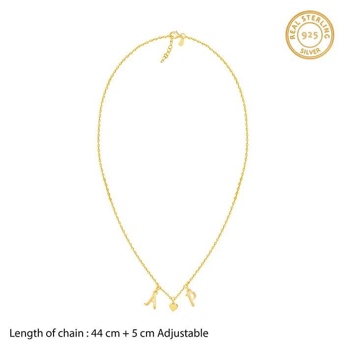 Golden Personalised Love Initials Necklace Giva