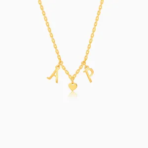 Golden Personalised Love Initials Necklace Giva