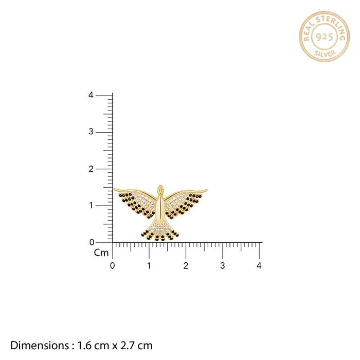Golden Phoenix Black Stone Pendant with Link Chain Giva