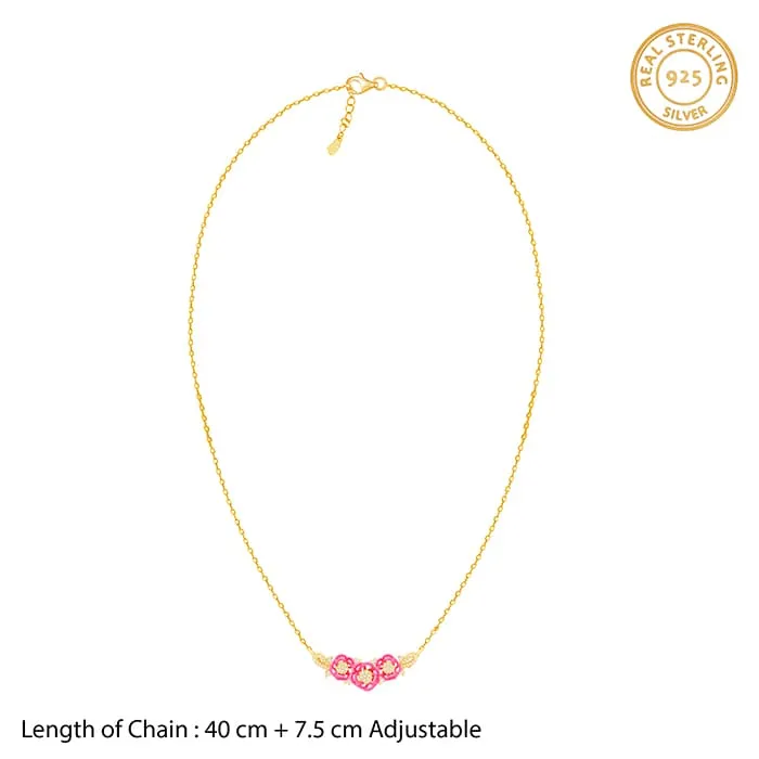 Golden Pink Brahma Kamal Necklace Giva