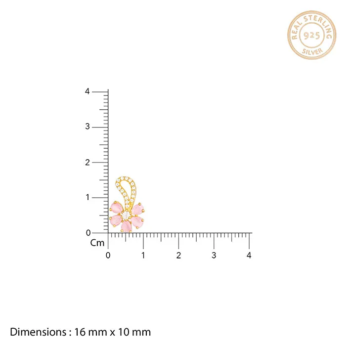 Golden Pink Floral Damsel Earrings Giva