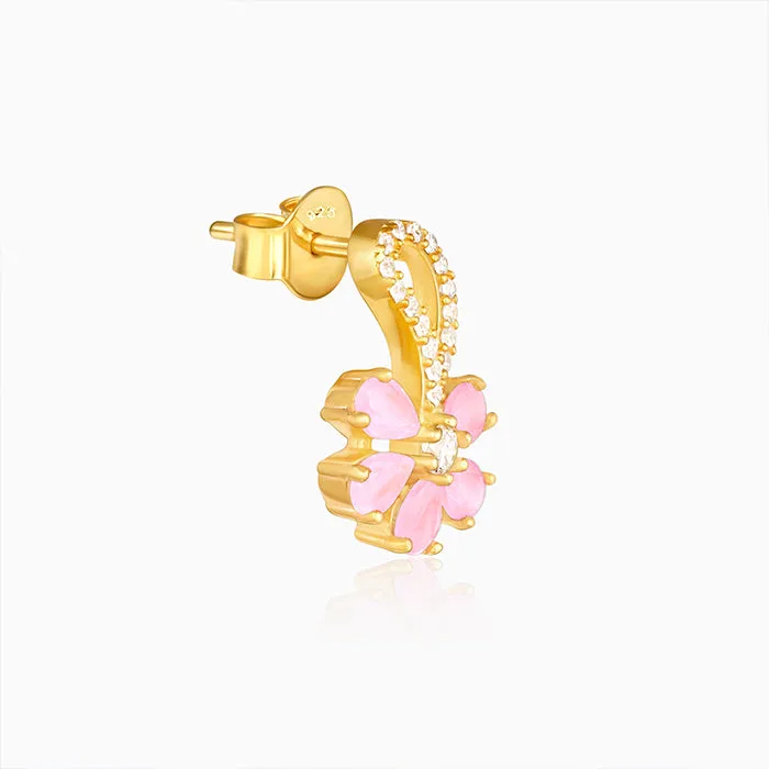 Golden Pink Floral Damsel Earrings Giva