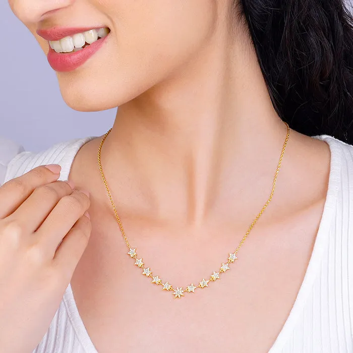 Golden Radiating Star Necklace Giva