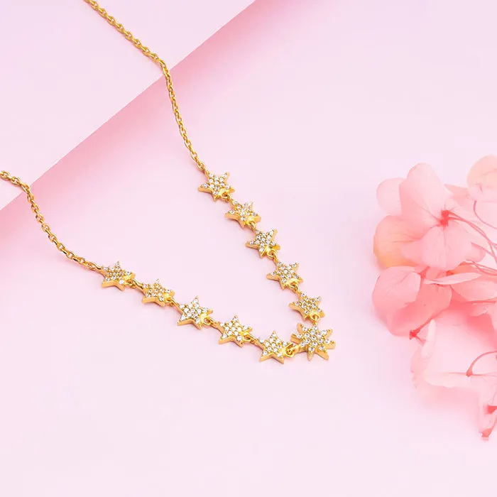 Golden Radiating Star Necklace Giva