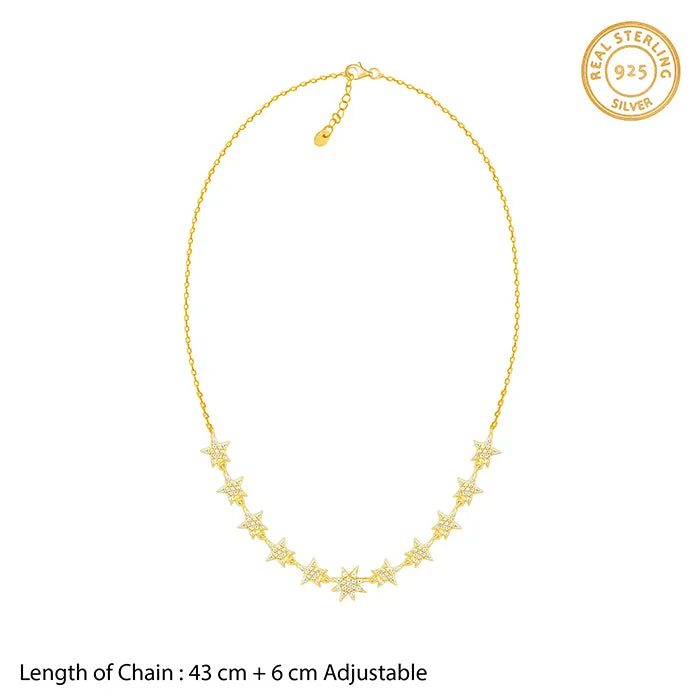 Golden Radiating Star Necklace Giva