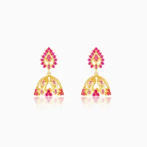 Golden Rani Pink Jhumki Earrings Giva