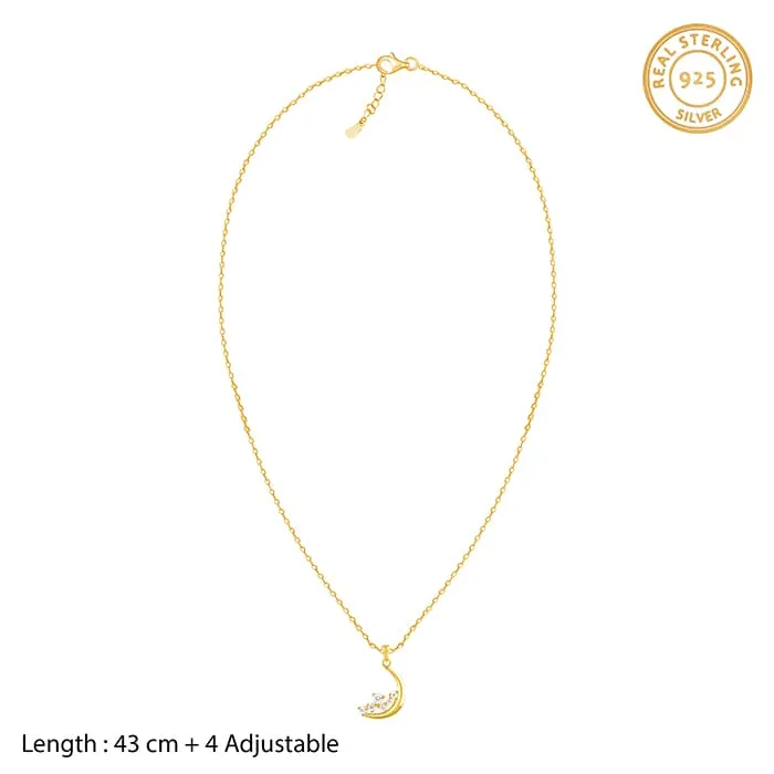 Golden Romancing On The Moon Pendant with Link Chain Giva
