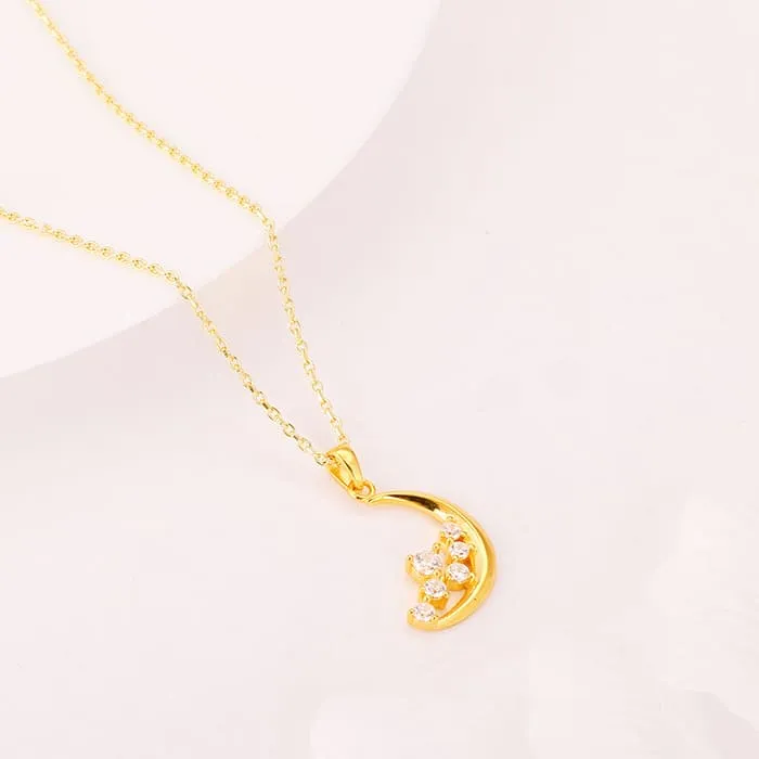 Golden Romancing On The Moon Pendant with Link Chain Giva