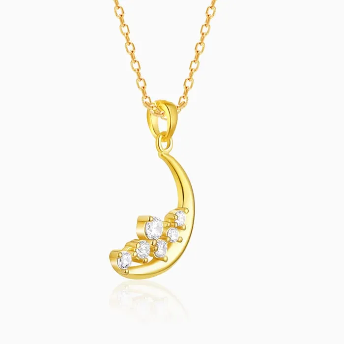 Golden Romancing On The Moon Pendant with Link Chain Giva