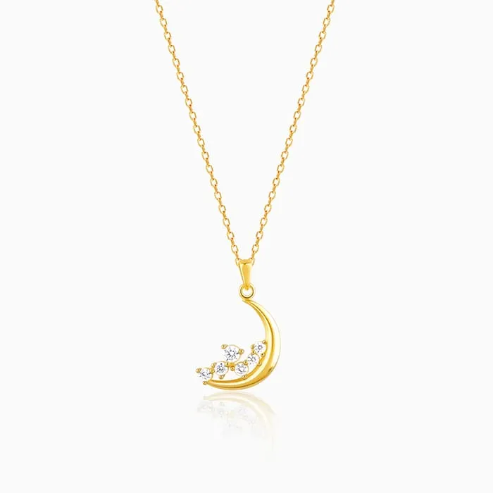 Golden Romancing On The Moon Pendant with Link Chain Giva