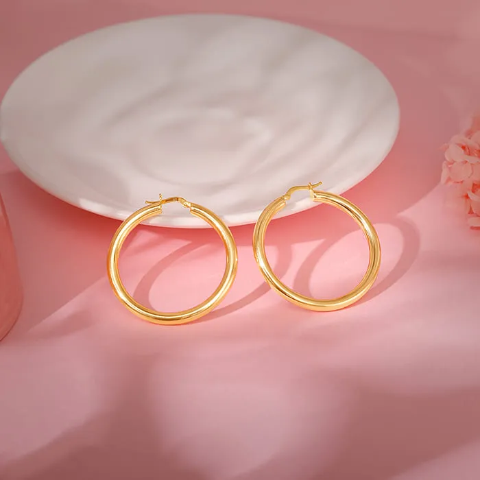 Golden Round Hoop Earrings Giva