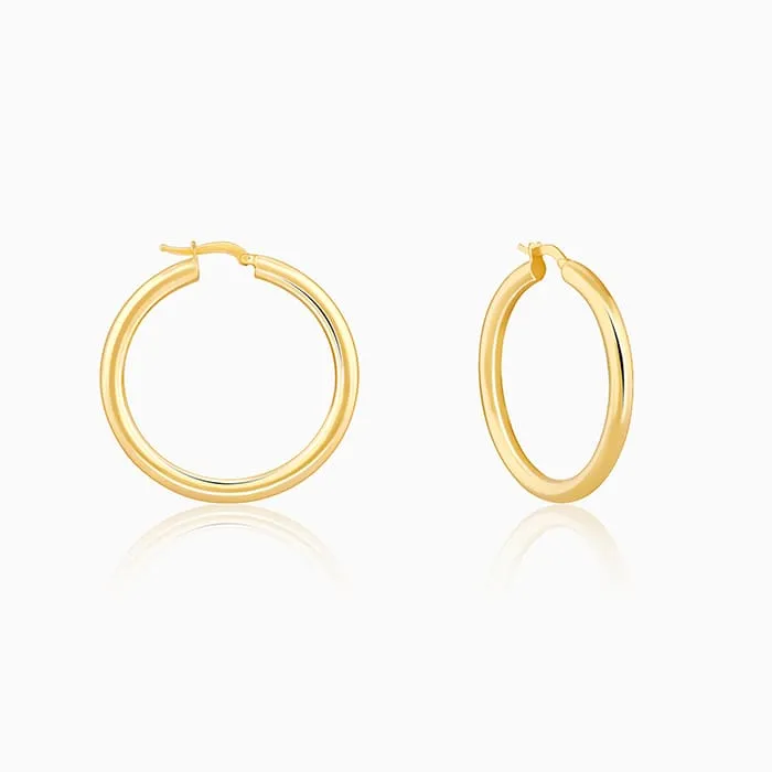 Golden Round Hoop Earrings Giva