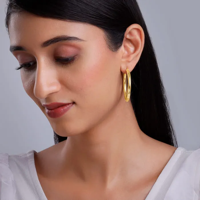Golden Round Hoop Earrings Giva