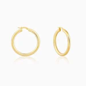 Golden Round Hoop Earrings Giva