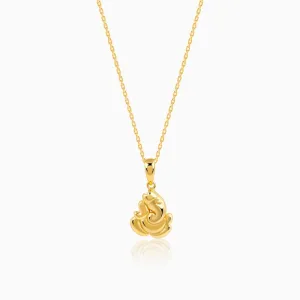 Golden Shree Ganpati Pendant With Link Chain Giva