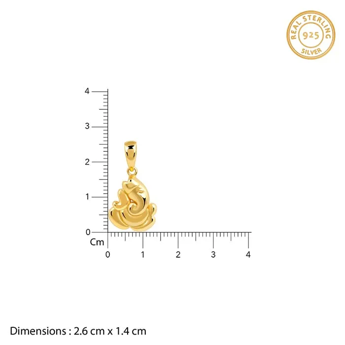 Golden Shree Ganpati Pendant With Link Chain Giva