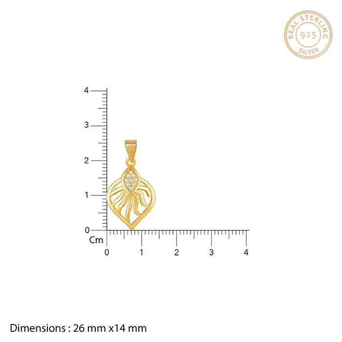 Golden Sun Leaf Pendant With Link Chain Giva
