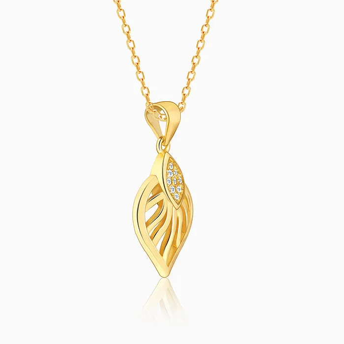 Golden Sun Leaf Pendant With Link Chain Giva