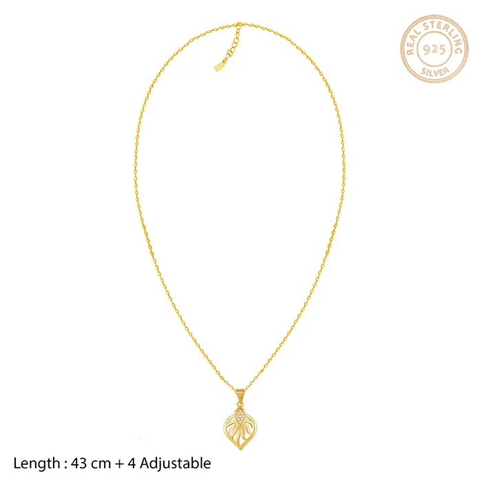 Golden Sun Leaf Pendant With Link Chain Giva