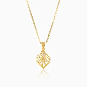 Golden Sun Leaf Pendant With Link Chain Giva