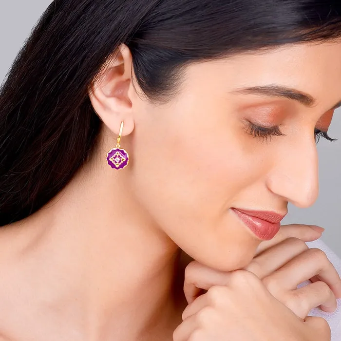 Golden Taj Mahal Motif Earrings Giva