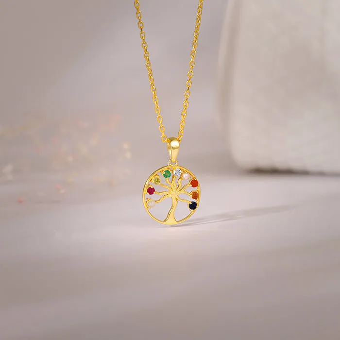 Golden Tree of Life Pendant With Link Chain Giva