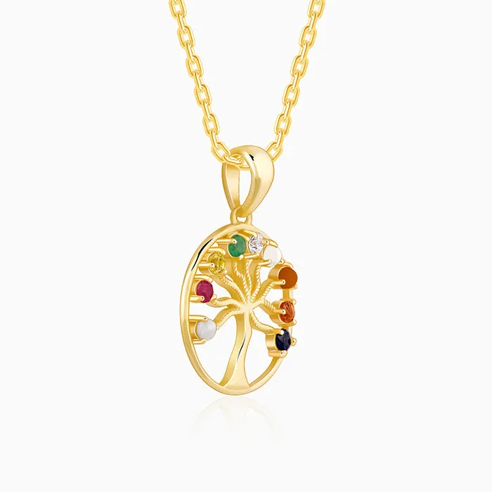Golden Tree of Life Pendant With Link Chain Giva