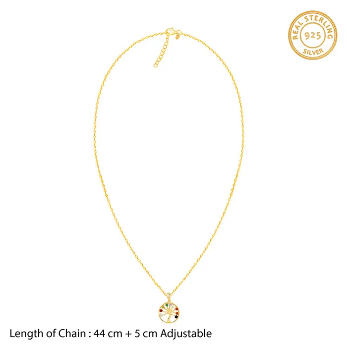 Golden Tree of Life Pendant With Link Chain Giva